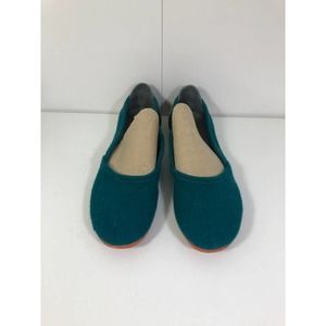 Baabuk Round Toe Flat Slip On Ballet Style Shoes Green Women's US 7 EU 39